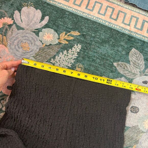 Mango Pants Womens Black Medium Textured Popcorn Stretchy Knit Flare Wide leg - Picture 14 of 15